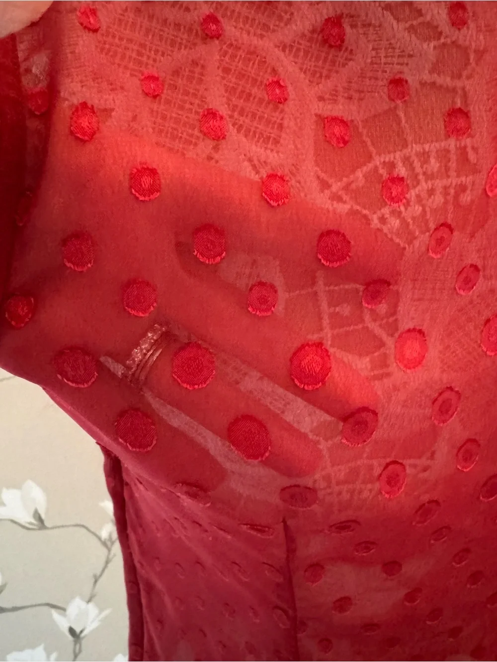 J. Crew Burgundy Sheer Polka Dot Tie-Neck Sleeveless Blouse